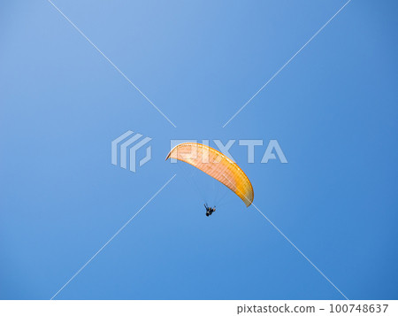 Paraglider on the blue sky in Taiwan. Paraglider on the blue sky in Taiwan. 100748637
