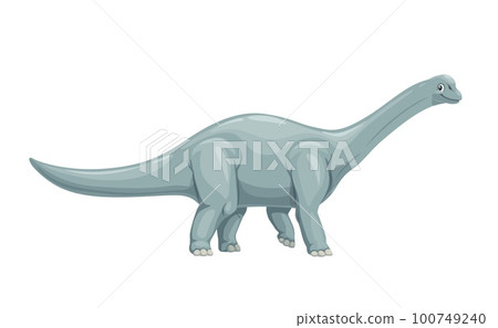 Cartoon haplocanthosaurus dinosaur character. Isolated vector ancient herbivorous animal. Extinct genus of intermediate sauropod with long neck and tail. Paleontology prehistoric science creature Cartoon haplocanthosaurus dinosaur character. Isolated vector ancient herbivorous animal. Extinct genus of intermediate sauropod with long neck and tail. Paleontology prehistoric science creature 100749240