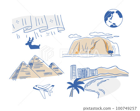 旅行： 世界著名景點插畫集 100749257