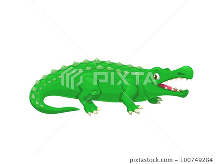 Cartoon sarcosuchus dinosaur character. Isolated vector extinct genus of crocodyliform lived during the Early Cretaceous Period. Ancient crocodile reptile, prehistoric carnivorous animal 100749284