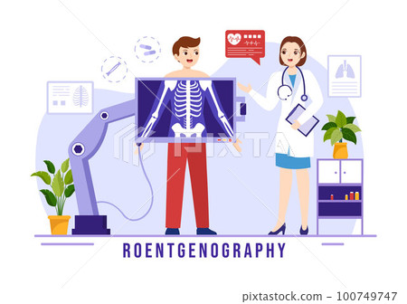 Roentgenography Illustration with Fluorography Body Checkup Procedure, X-ray Scanning or Roentgen in Health Care Flat Cartoon Hand Drawn Templates Roentgenography Illustration with Fluorography Body Checkup Procedure, X-ray Scanning or Roentgen in Health Care Flat Cartoon Hand Drawn Templates 100749747