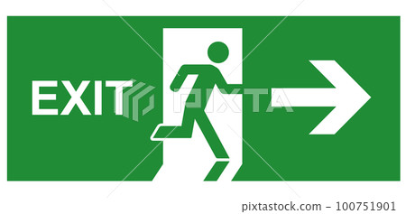 Emergency exit icons, pictograms and signs Emergency exit icons, pictograms and signs 100751901