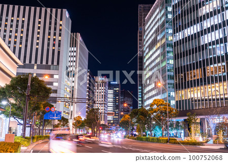 《Kanagawa Prefecture》Yokohama Minato Mirai Office Buildings All Buildings Illuminated Night View 《Kanagawa Prefecture》Yokohama Minato Mirai Office Buildings All Buildings Illuminated Night View 100752068