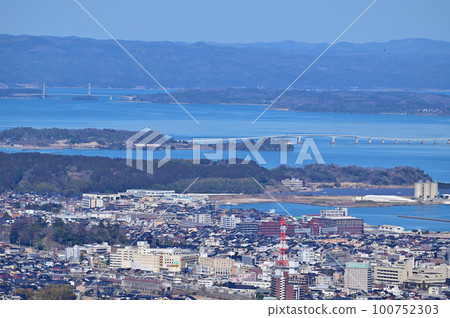 View from Nanao Castle Ruins, Ishikawa Prefecture 100752303