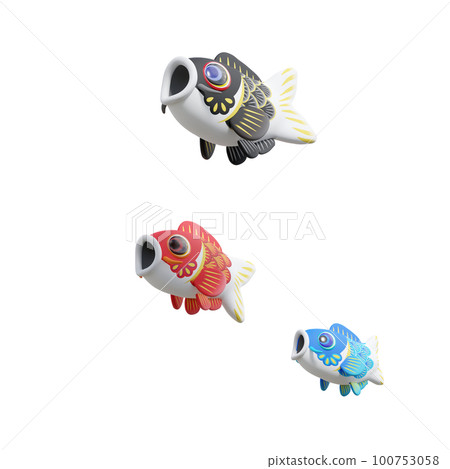 3dcg three-dimensional carp 100753058
