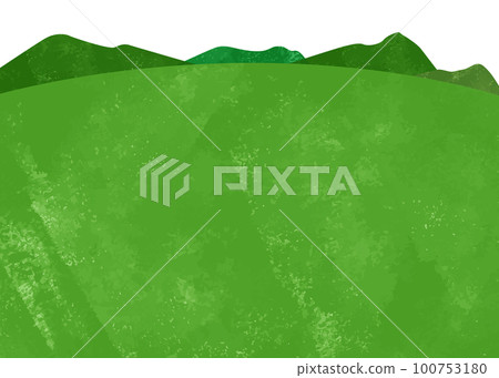 山和綠色背景插圖素材 100753180