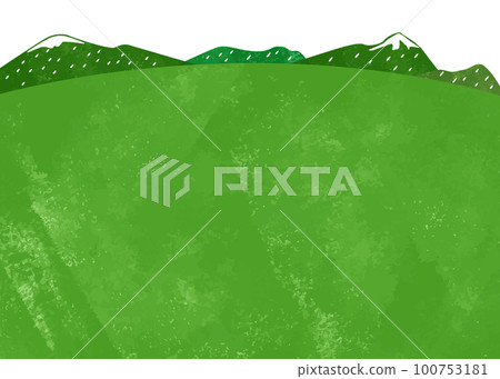 山和綠色背景插圖素材 100753181