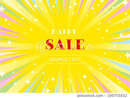 Happy feeling frame flyer material yellow Happy feeling frame flyer material yellow 100753832