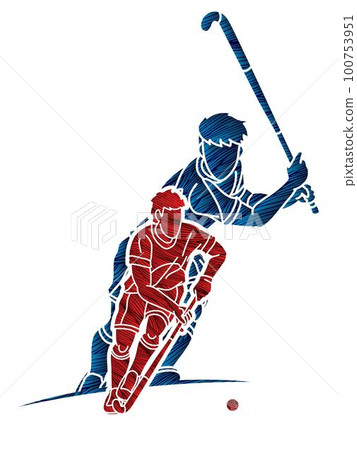 Field Hockey Sport Team Male Players Mix Action Cartoon Graphic Vector Field Hockey Sport Team Male Players Mix Action Cartoon Graphic Vector 100753951