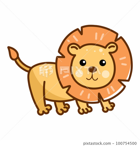 Cute African lion. Vector doodle illustration for child. Cute African lion. Vector doodle illustration for child. 100754500