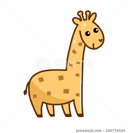 Giraffe on white background. Vector illustration of doodles for children. Giraffe on white background. Vector illustration of doodles for children. 100754504