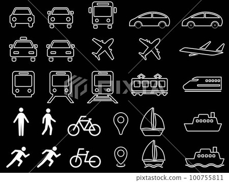 矢量線圖交通圖標集 100755811