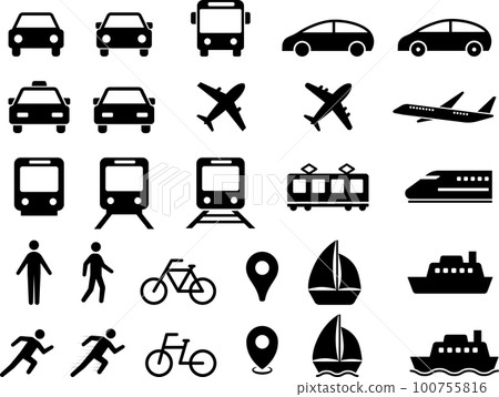 矢量交通圖標集 100755816