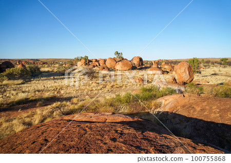 Scenery of strangely shaped rocks of Devils Marble Scenery of strangely shaped rocks of Devils Marble 100755868