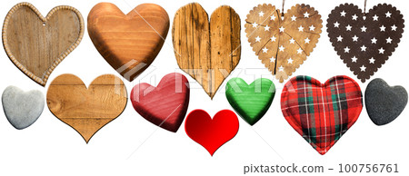 Group of Hearts Isolated on White Background 100756761