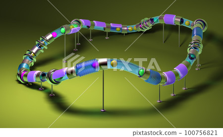 Small balls roll along the marble run Small balls roll along the marble run 100756821