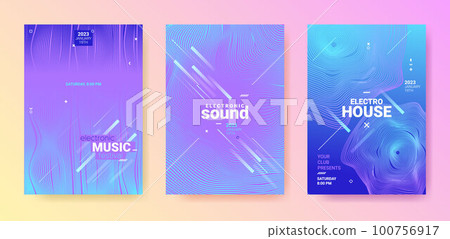Dance Music Flyer. Electronic Party Poster. Abstract Dj Background. 100756917