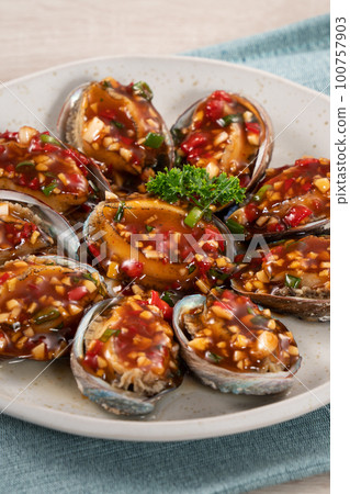 五味鮑魚 鮑魚 海鮮 食物 五味醬 abalone meal アワビ あわび 鮑 五味鮑魚 鮑魚 海鮮 食物 五味醬 abalone meal アワビ あわび 鮑 100757903