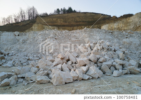 Open pit mining of construction sand stone materials 100758481