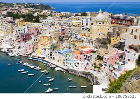 Procida Island Corricella Coast and Townscape 100758523