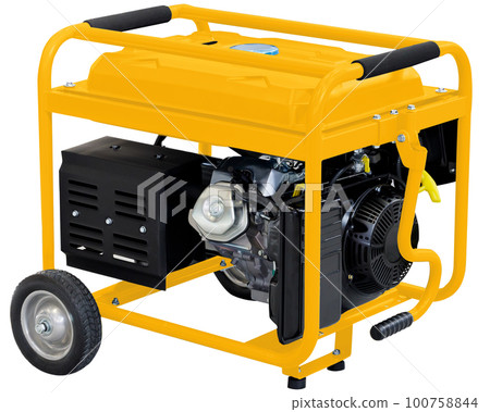 Portable Electric Generator, alternator, isolated on white. 100758844