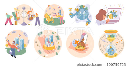 International investment company, money fly around world. Global economy financial system concept International investment company, money fly around world. Global economy financial system concept 100759723