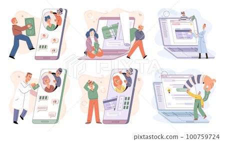 Concept of hacker attack, fraud investigation, internet phishing attack. Fraud prevention 100759724