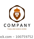 Royal Lion crown logo template. 100759752