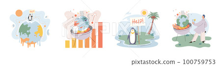Climate change weather global greenhouse warming risks metaphor concept. Save planet 100759753