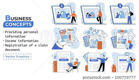 Registration of claim form register document, providing personal information, income information 100759777