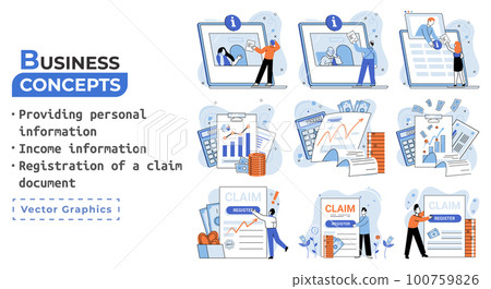 Registration of claim form register document, providing personal information, income information Registration of claim form register document, providing personal information, income information 100759826