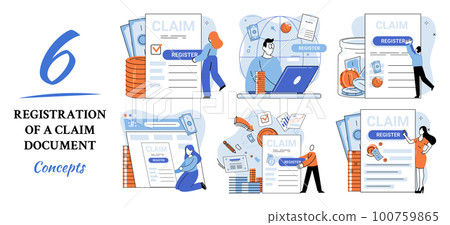 Registration of claim form register document, providing personal information, income information 100759865