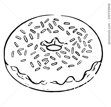 Hand-painted chocolate donuts black and white Hand-painted chocolate donuts black and white 100759948