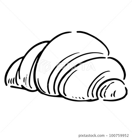 黑白手繪羊角麵包 100759952