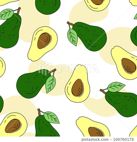 Avocado Pattern seamless on white background... - Stock Illustration ...