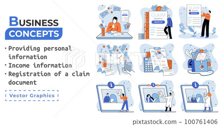 Registration of claim form register document, providing personal information, income information Registration of claim form register document, providing personal information, income information 100761406