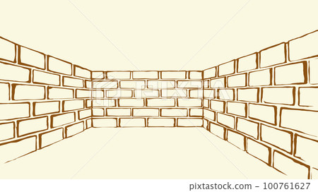 Vector drawing of dead end wall 100761627