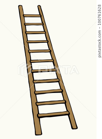Vector drawing of high ladder Vector drawing of high ladder 100761628