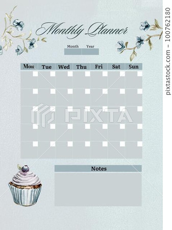 Minimalistic planners , daily, weely, monthly. Annual wall calendar planner template. Week starts on Monday.Clear and simple printable to do list. Business organizer page. Paper sheet. 100762180