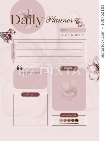 Minimalistic planners , daily, weely, monthly. Annual wall calendar planner template. Week starts on Monday.Clear and simple printable to do list. Business organizer page. Paper sheet. 100762183