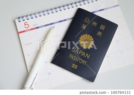 Passport and calendar Overseas travel image Passport and calendar Overseas travel image 100764131
