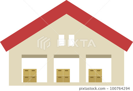 Simple color illustration of a warehouse 100764294