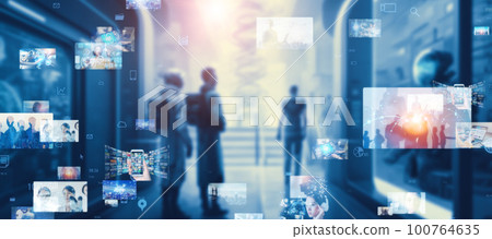 Video technology Horizontal visuals for banners and advertisements 100764635