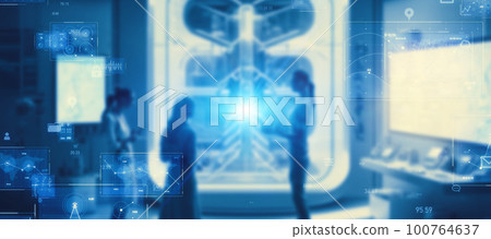 橫幅和廣告的科技水平視覺效果 100764637