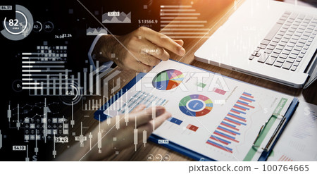 Horizontal visuals for business and technology banners and advertisements 100764665