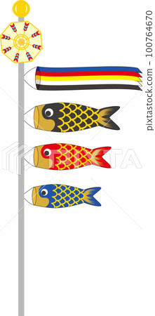 Three carp streamers swimming in the wind and five-colored windsocks 100764670