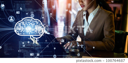 句子生成 AI 圖像 橫幅和廣告的水平視覺效果 100764687