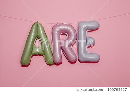 balloons forming the text are balloons forming the text are 100765327