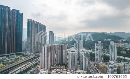 Tai Wai Area in Sha Tin, Hong Kong March 18 2023 100765665