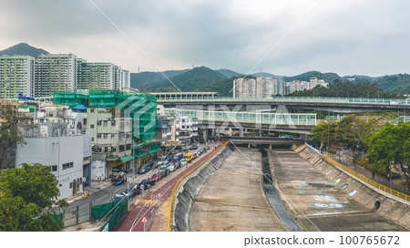 the landscape of Shing Mun River, Tai Wai. March 18 2023 the landscape of Shing Mun River, Tai Wai. March 18 2023 100765672